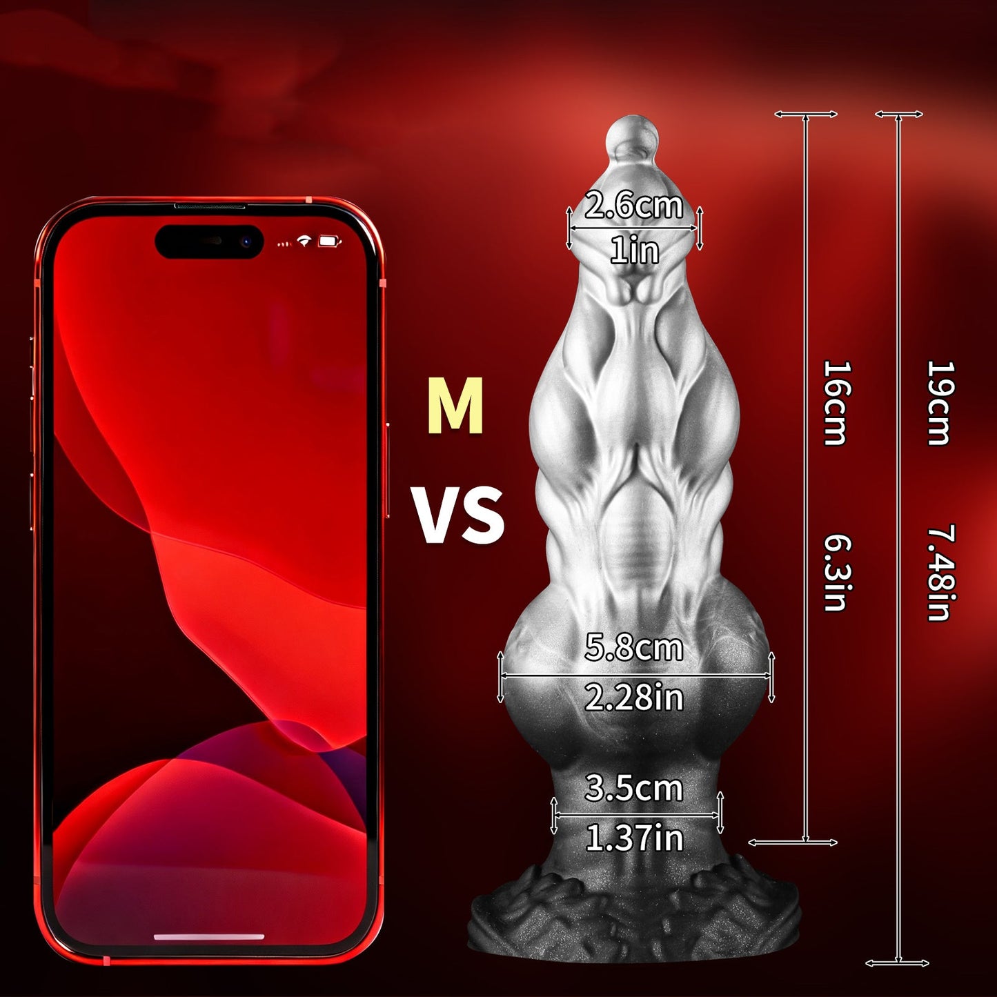 NIGHTLOOM アナルプラグ 凹凸あり アンカー形台座 混色仕様 液体シリコン - TaRiss's