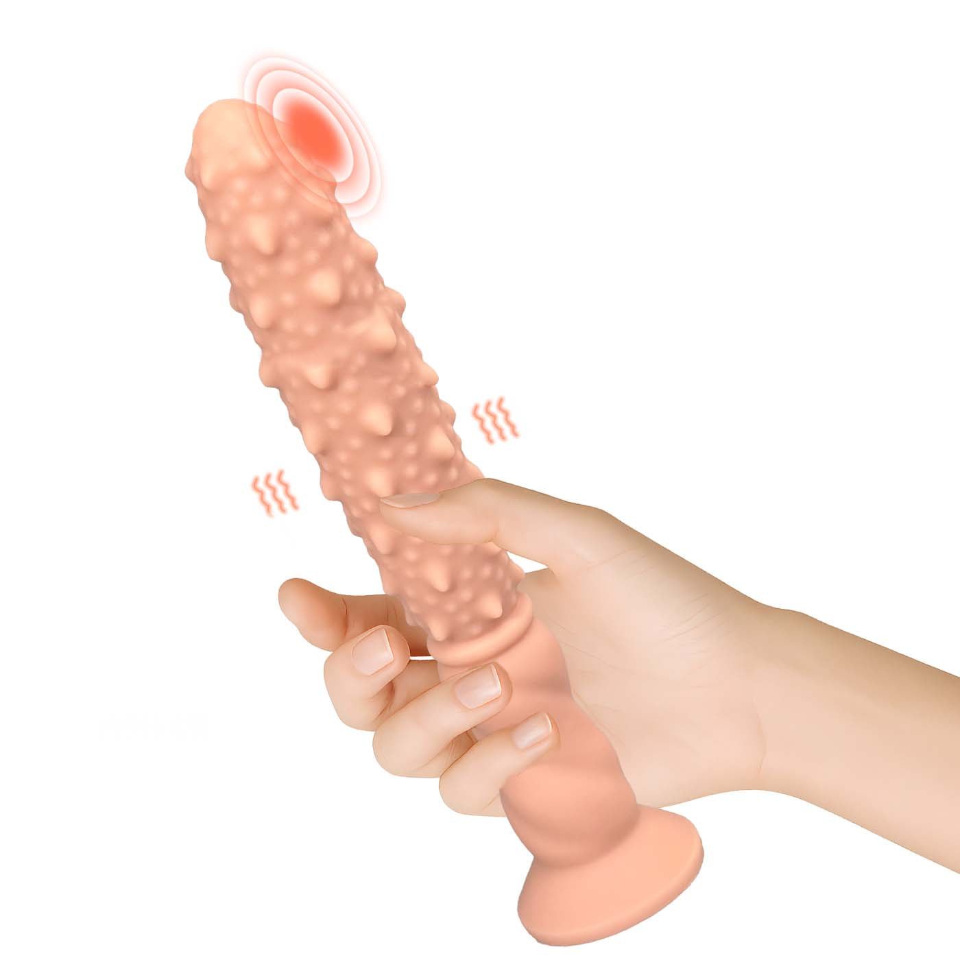 NIGHTLOOM アナルプラグ 凹凸あり 吸盤付き 液体シリコン スパイク付き棍棒 肌色 4.5cmX31cm - TaRiss's