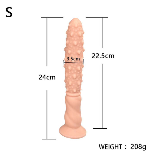 NIGHTLOOM アナルプラグ 凹凸あり 吸盤付き 液体シリコン スパイク付き棍棒 肌色 4.5cmX31cm - TaRiss's