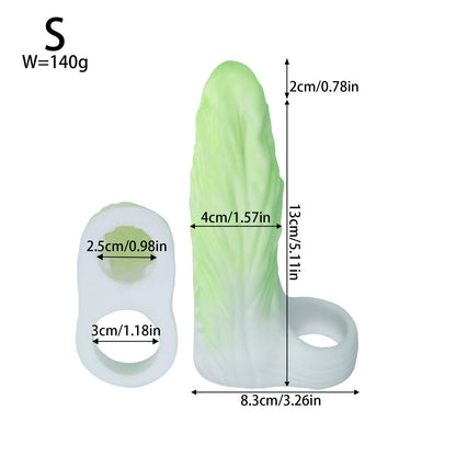 NIGHTLOOM ペニスサック 凹凸あり 非貫通式 白菜 野菜 ペニスリング 陰茎袖 混色仕様 液体シリコン - TaRiss's