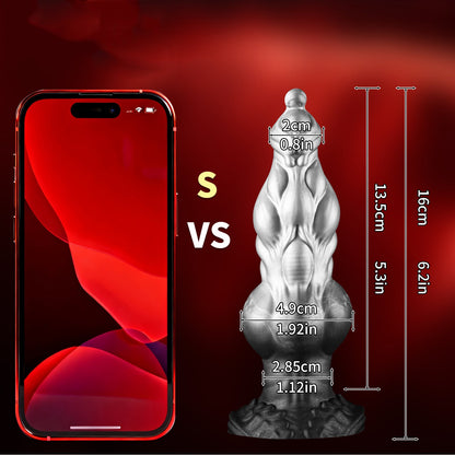 NIGHTLOOM アナルプラグ 凹凸あり アンカー形台座 混色仕様 液体シリコン - TaRiss's