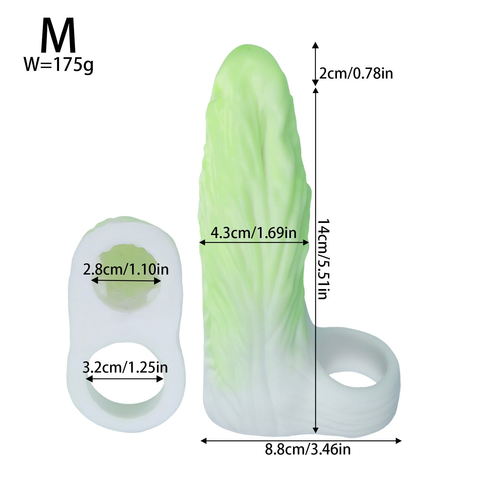 NIGHTLOOM ペニスサック 凹凸あり 非貫通式 白菜 野菜 ペニスリング 陰茎袖 混色仕様 液体シリコン - TaRiss's