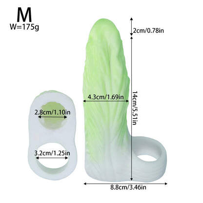 NIGHTLOOM ペニスサック 凹凸あり 非貫通式 白菜 野菜 ペニスリング 陰茎袖 混色仕様 液体シリコン - TaRiss's