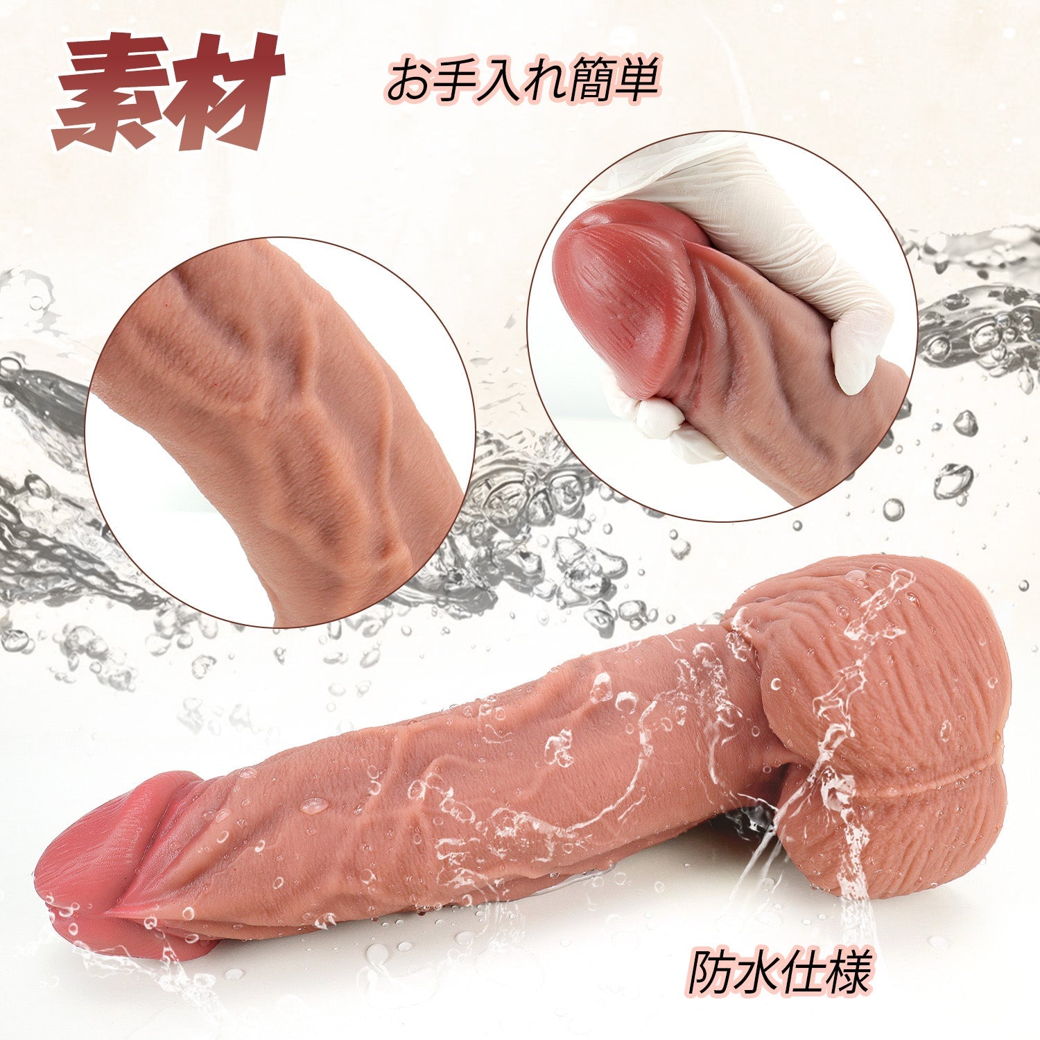 NIGHTLOOM ディルド 凹凸あり 本物の亀頭 シリコン製 吸盤付き 三つのサイズ - TaRiss's