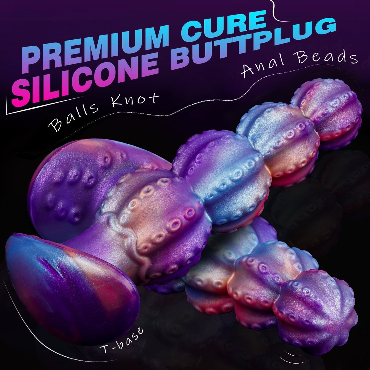 NIGHTLOOM アナルプラグ 凹凸あり アンカー形台座 液体シリコン 混色仕様 - TaRiss's