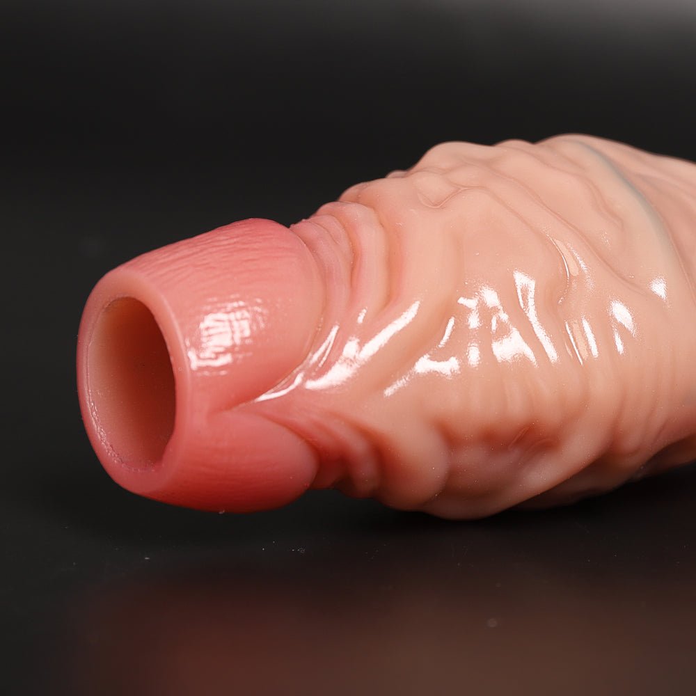 NIGHTLOOM ペニスサック 貫通式 凹凸あり リアルな血管 陰茎袖 ペニスリング 液体シリコン - TaRiss's