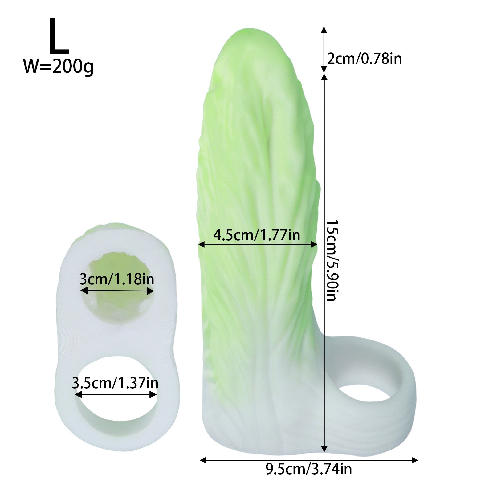 NIGHTLOOM ペニスサック 凹凸あり 非貫通式 白菜 野菜 ペニスリング 陰茎袖 混色仕様 液体シリコン - TaRiss's