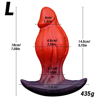 NIGHTLOOM アナルプラグ 凹凸あり アンカー形台座 液体シリコン 混色仕様 全三サイズ - TaRiss's