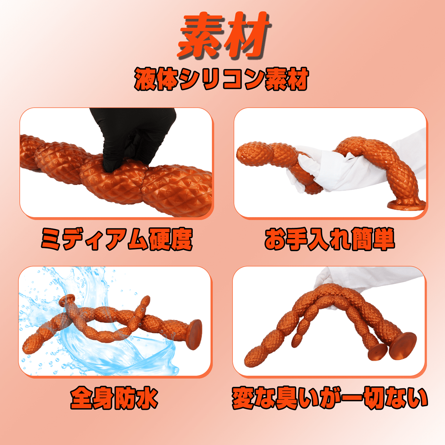 NIGHTLOOM アナルプラグ 凹凸あり 菠蘿風の形状 ロングサイズ シリコン製 二のサイズ - TaRiss's