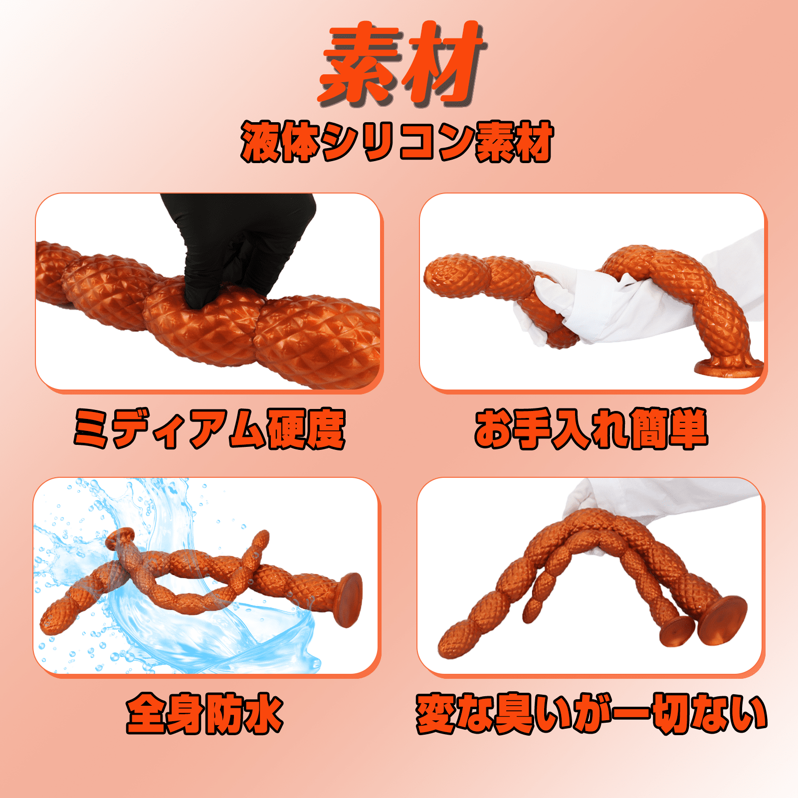 NIGHTLOOM アナルプラグ 凹凸あり 菠蘿風の形状 ロングサイズ シリコン製 二のサイズ - TaRiss's