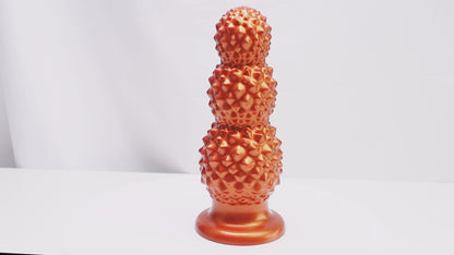 TaRiss's ライチ 3連結ビーズ アナルビーズ 凹凸あり 吸盤付き 液体シリコン