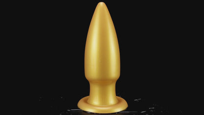 MAPARON アナルプラグ ゴールド色 吸盤付き 液体シリコン