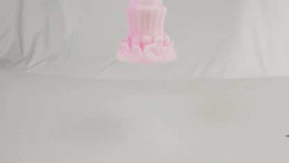 Maparon Anal plug There is unevenness with a suction cup at night light liquid silicon pink 6cmx22cm