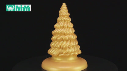 MinYn クリスマスツリー アナルプラグ 液体シリコン 吸盤付き 10x20.5cm