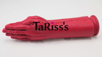 TaRiss's アナルプラグ 手のひら形 強力吸盤 凹凸あり 8cmx32cm シリコン レッド