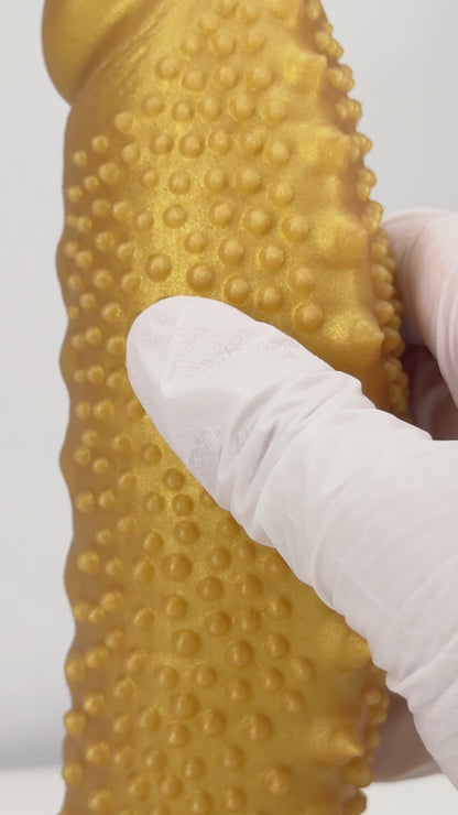 TaRiss's ハリネズミ ディルド イボ付き 吸盤付き 液体シリコン ゴールド