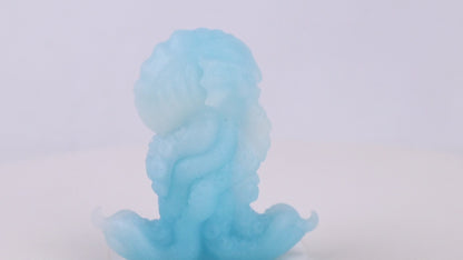 TaRiss's Anal Plug Anal Development Octopus Shape with Concave and Convex Anchor Shape Base Luminous Silicone Light Blue White