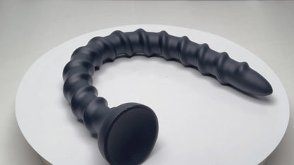 MAPARON アナルプラグ 超長い 吸盤付き 螺旋状の凹凸 液体シリコン 三つのサイズ