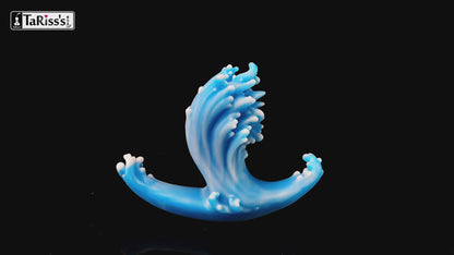 TaRiss's ナミ アナルプラグ イボあり アンカー台座 液体シリコン ホワイトとブルー