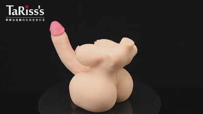 TaRiss's 小型ディルド尻 オナホ尻 半身 リアル感 超柔らかい胸 曲げ可能 非貫通 ディルド 男女兼用 TPE