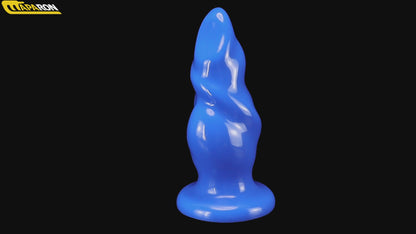 MAPARON アナルプラグ 凹凸あり ブルー PVC 吸盤付き 三つのサイズ