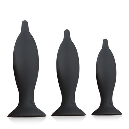 TaRiss's アナルバイブ バイブレータ アナルプラグ リモコン付き 10段階振動モード 10m遠隔操作 吸盤あり三つのサイズ 紡錘形 シリコン ブラック - TaRiss's