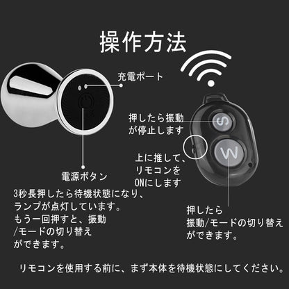 TaRiss's バルーン形アナルバイブ アナルプラグ 10段階振動モード リモコン付き 10m遠隔操作 ステンレス製 - TaRiss's