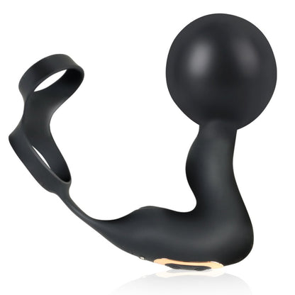 TaRiss's インフレート式アナルバイブ 空気注入式 10段階振動モード 最大7cmに膨らめる ダブルリング付き リモコンあり シリコン 3.6cmx14.3cm - TaRiss's