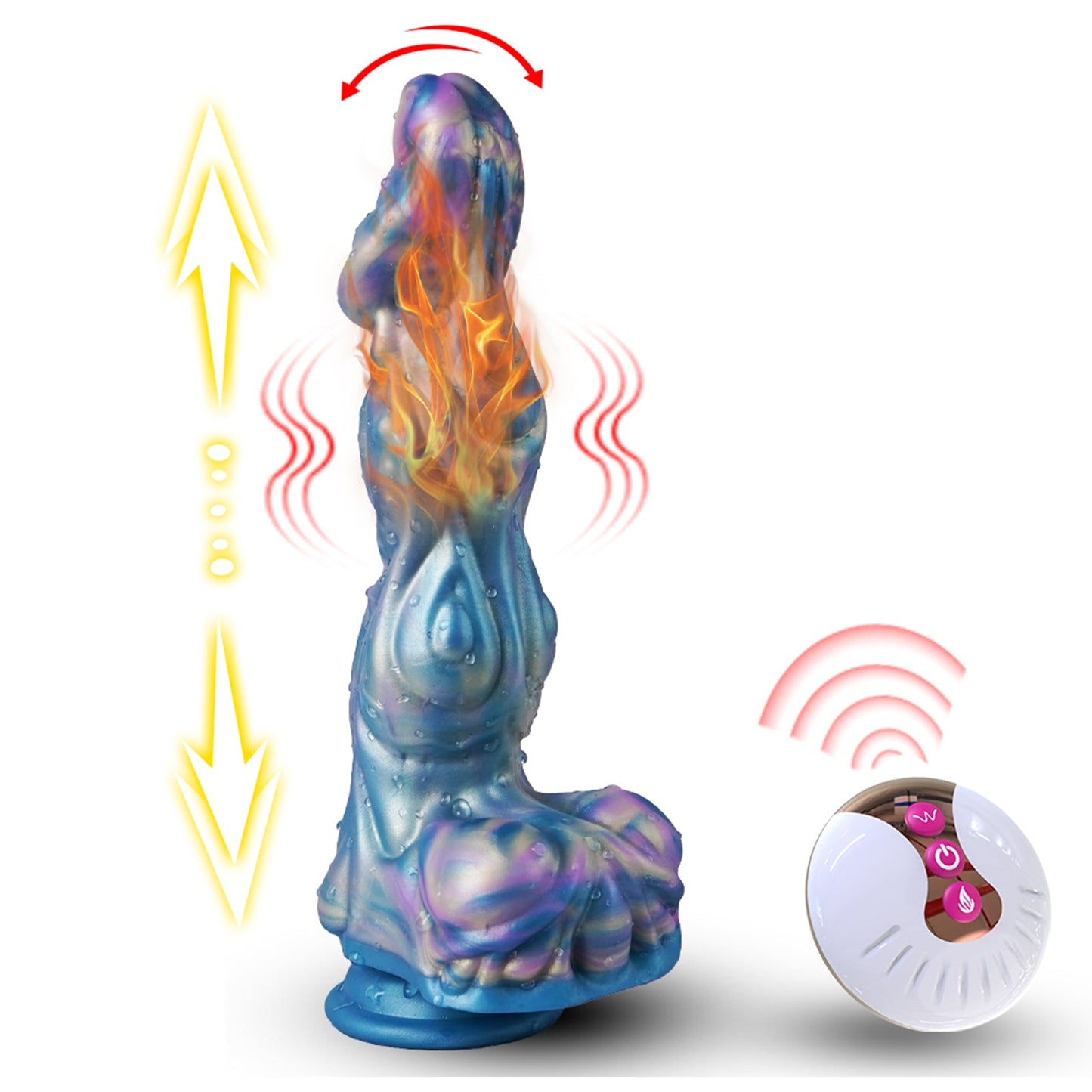 TaRiss's アナルバイブ 上下ピストン可能 加温可能 10種類伸縮と振動モード 生活防水 リモコン付き 吸盤仕様 シリコン - TaRiss's