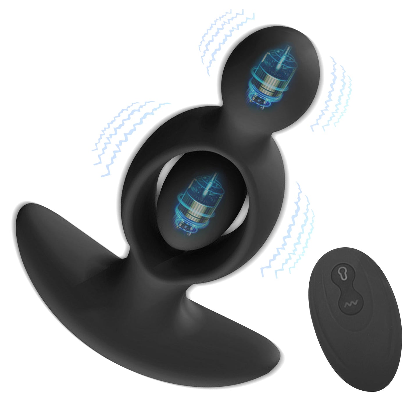 TaRiss's アナルバイブ アナルビーズ 10種類振動モード リモコン付き アンカー形台座 液体シリコン ブラック - TaRiss's