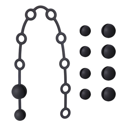 TaRiss's 11点セット 組み合わせ可能なアナルビーズ ビーズ10点付き 取り外し可能 ビーズの数調整可 アナルプラグ アナル開発 シリコン ブラック 3cm 4cm - TaRiss's