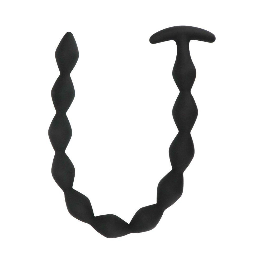 TaRiss'sアナルビーズ アナルプラグ 11ビーズ 楕円形 アンカー形台座 シリコン ブラック 30mmx550mm - TaRiss's