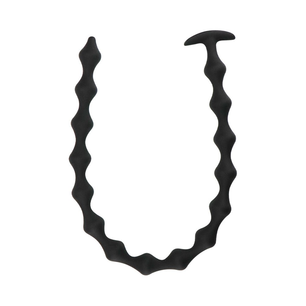 TaRiss'sアナルビーズ アナルプラグ 15ビーズ ひし形 アンカー形台座 シリコン ブラック - TaRiss's