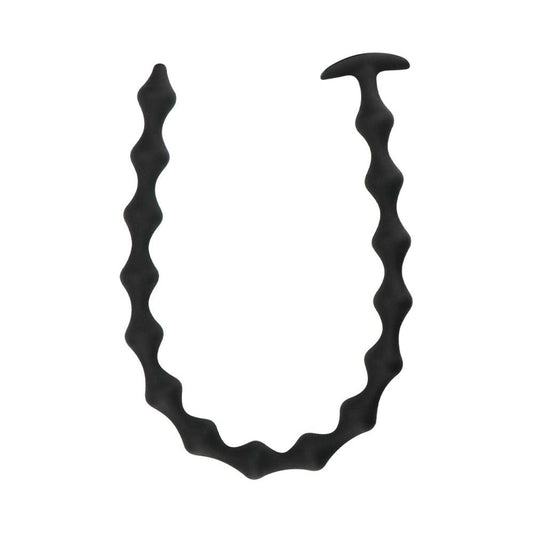 TaRiss'sアナルビーズ アナルプラグ 15ビーズ ひし形 アンカー形台座 シリコン ブラック - TaRiss's