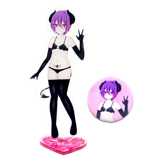 TaRiss's 2点セット タリスくん キャラアクリルスタンド 揉める缶バッジ アクリルスタンド アクリル - TaRiss's