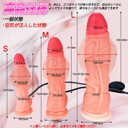 TaRiss's インフレート式アナルプラグ ディルド アナル拡張 2層構造 空気注入式 手動 シリコン - TaRiss's