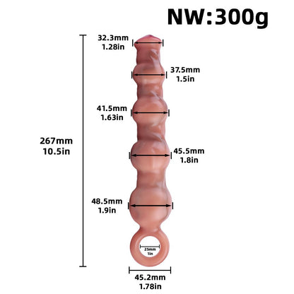 TaRiss's 4ビーズ アナルビーズ ディルド リング付き 液体シリコン - TaRiss's