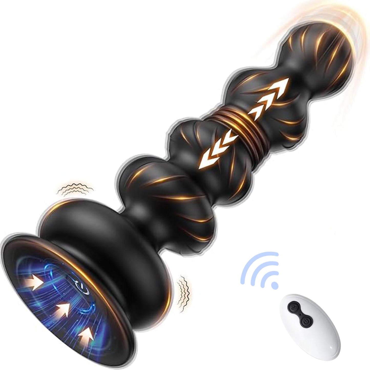 TaRiss's アナルバイブ 5ビーズ 上下ピストン可能 10段階伸縮と振動モード リモコン付き 液体シリコン 実感柱 - TaRiss's