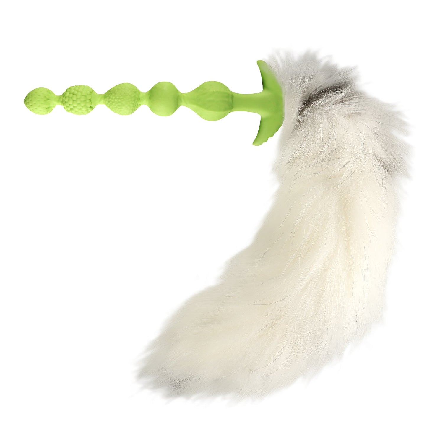 TaRiss's アナルビーズ 尻尾付き 5ビーズ シリコン フェイクファー 取り外し可 - TaRiss's