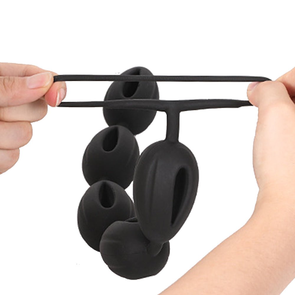 TaRiss's アナルビーズ アナルプラグ アナル開発 5ビーズ 水滴形 リング付き 中空式 多種用途 シリコン - TaRiss's