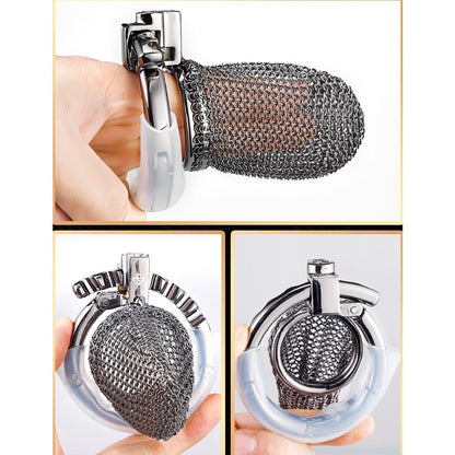 TaRiss's 貞操具 5点セット メッシュ 透かし彫り式 錠付き 長時間装着可能 ステンレス製 男性用 - TaRiss's