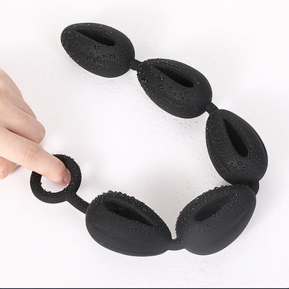 TaRiss's アナルビーズ アナルプラグ アナル開発 5ビーズ 水滴形 リング付き 中空式 多種用途 シリコン - TaRiss's