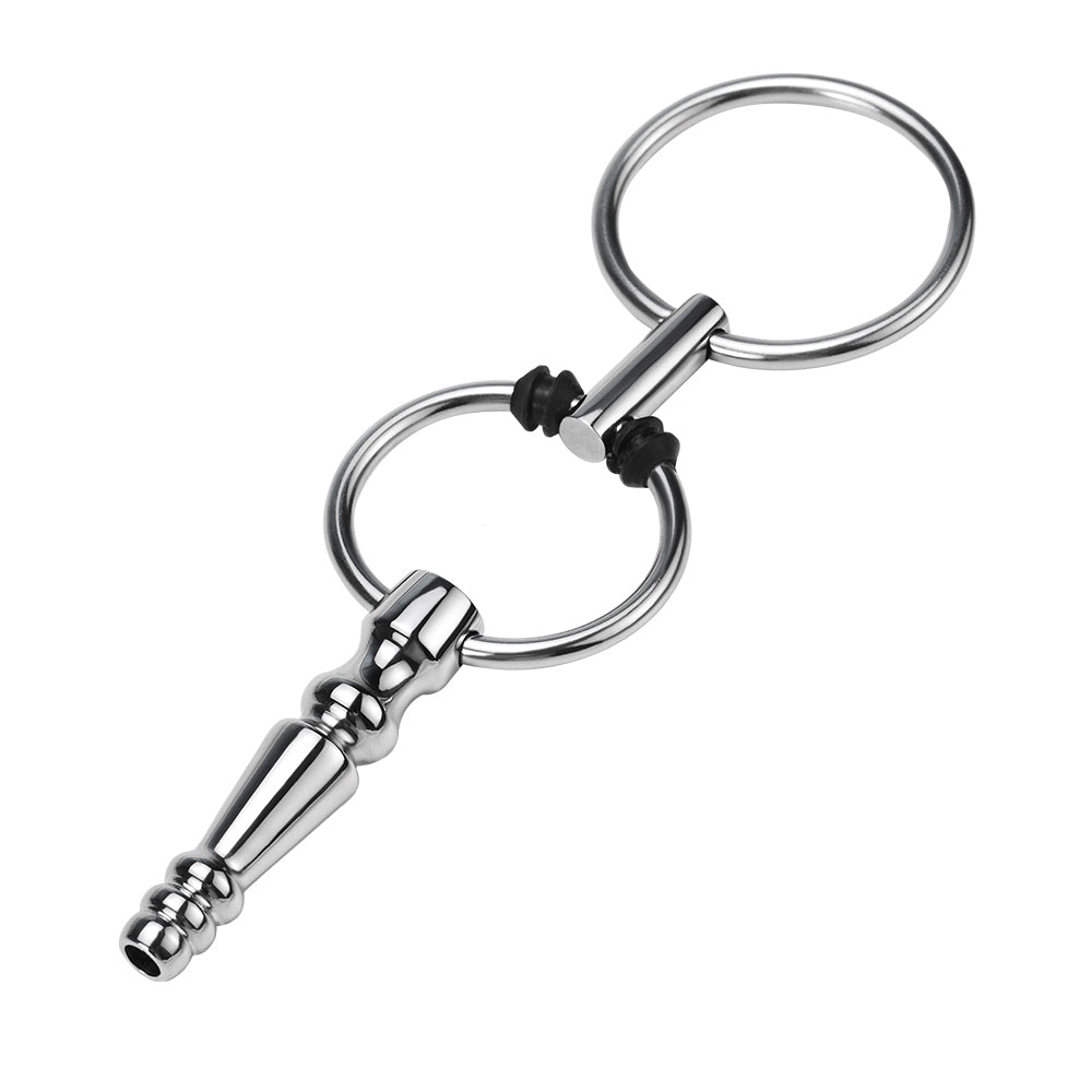 TaRiss's 貫通式尿道プラグ 尿道ビーズ 尿道ブジー 尿道責め 尿道拡張 貫通式 ビーズあり ダブルリング付き ステンレス製 上級者向け - TaRiss's