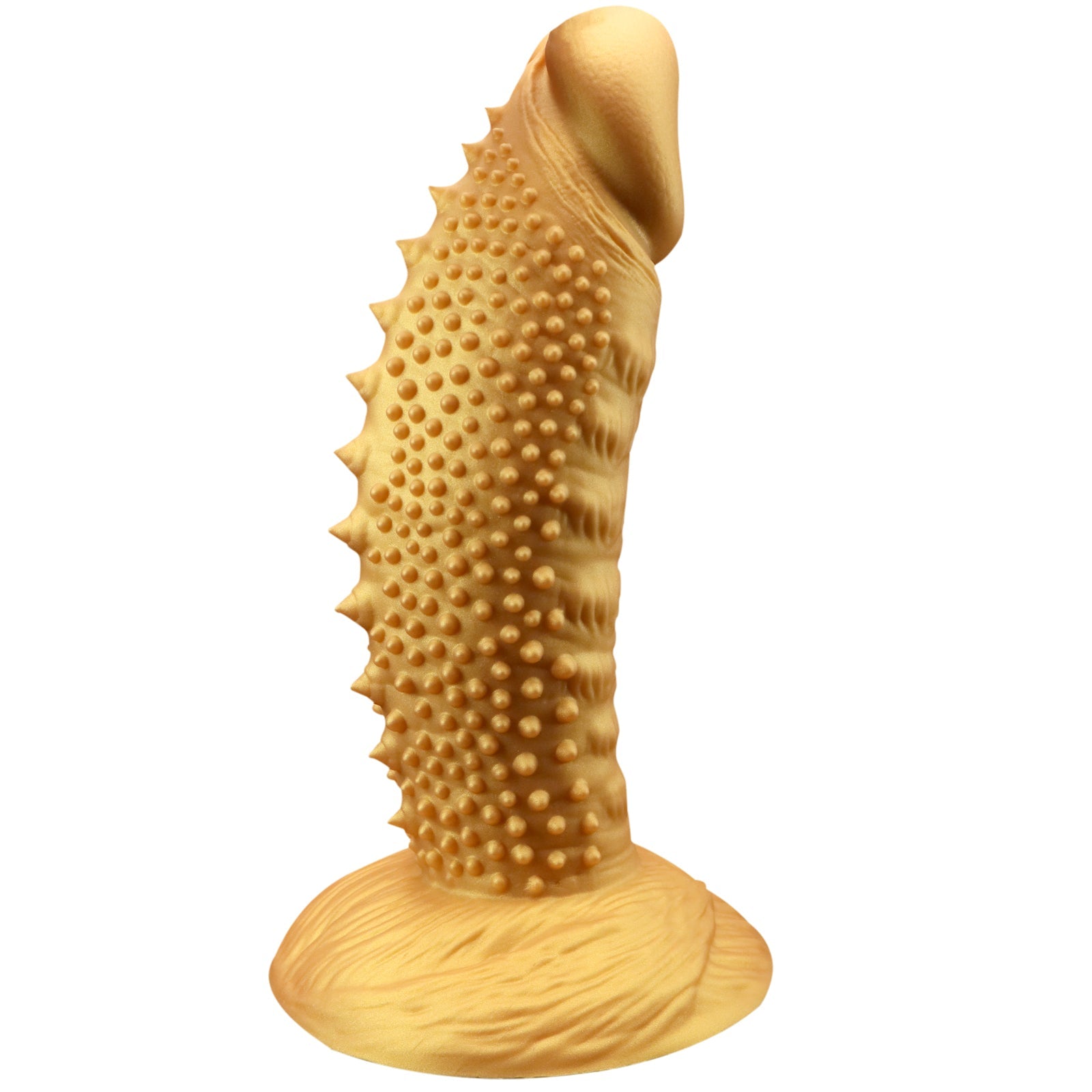 TaRiss's ハリネズミ ディルド イボ付き 吸盤付き 液体シリコン ゴールド - TaRiss's