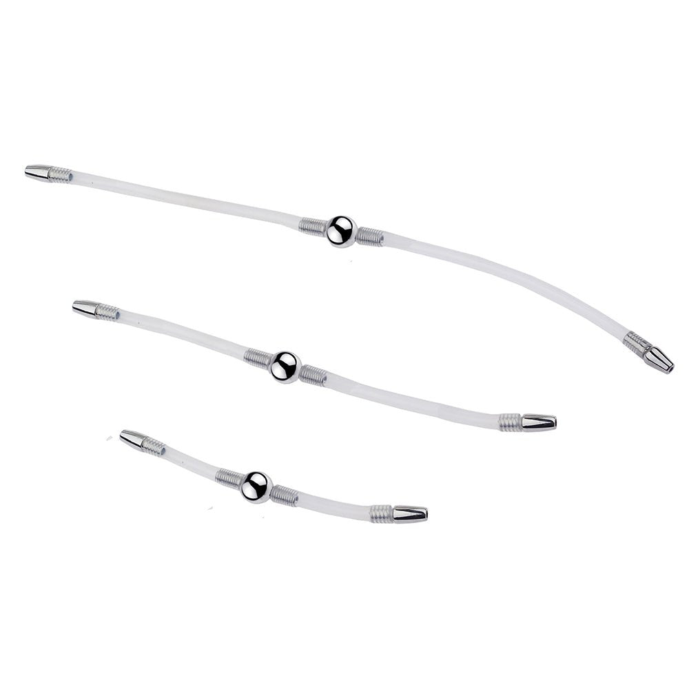 TaRiss's 両端尿道プラグ 尿道ブジー 尿道責め 尿道拡張 貫通式 両側とも使用可能 ステンレス シリコン - TaRiss's