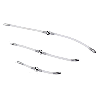 TaRiss's 両端尿道プラグ 尿道ブジー 尿道責め 尿道拡張 貫通式 両側とも使用可能 ステンレス シリコン - TaRiss's