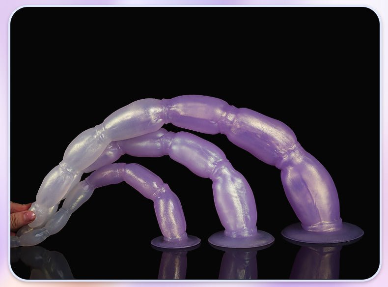 TaRiss's レンコンアナルピーズ 7ビーズ 凹凸あり 吸盤付き 液体シリコン 混色 - TaRiss's