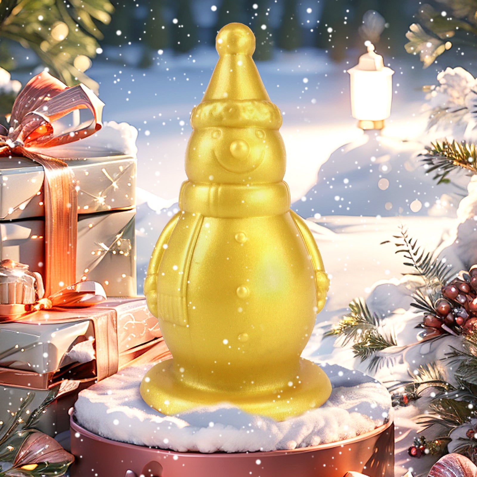 TaRiss's 雪ダルマ アナルプラグ 凹凸あり 吸盤付き 液体シリコン ゴールド - TaRiss's