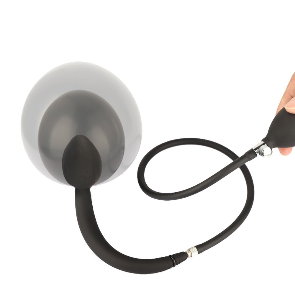 TaRiss's インフレート式アナルプラグ アナル拡張 アナル開発 最大9cmに膨らめる 分割式 シリコン ブラック - TaRiss's