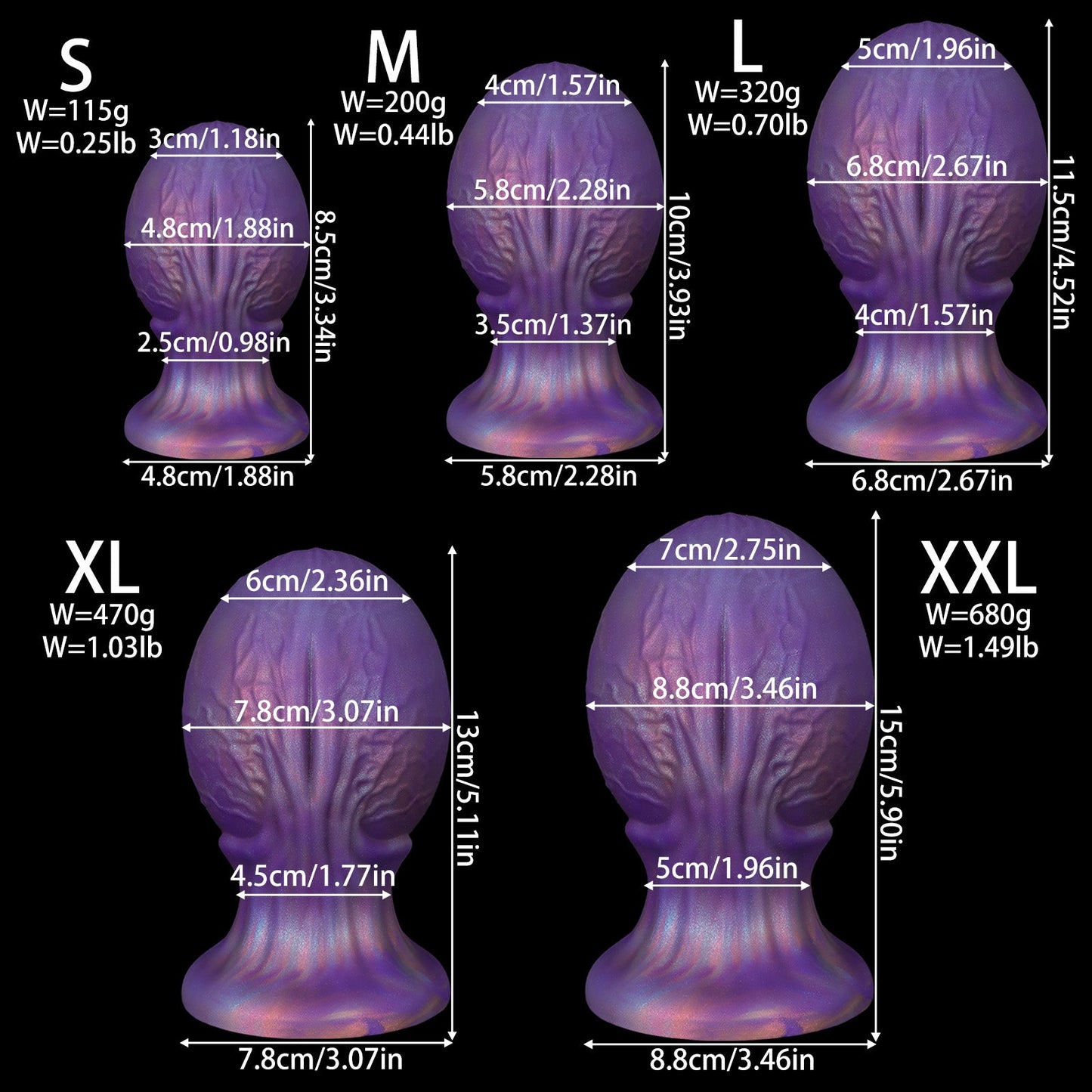 TaRiss's アナルプラグアナル拡張 Gスポット刺激 卵形 吸盤付き シリコン - TaRiss's